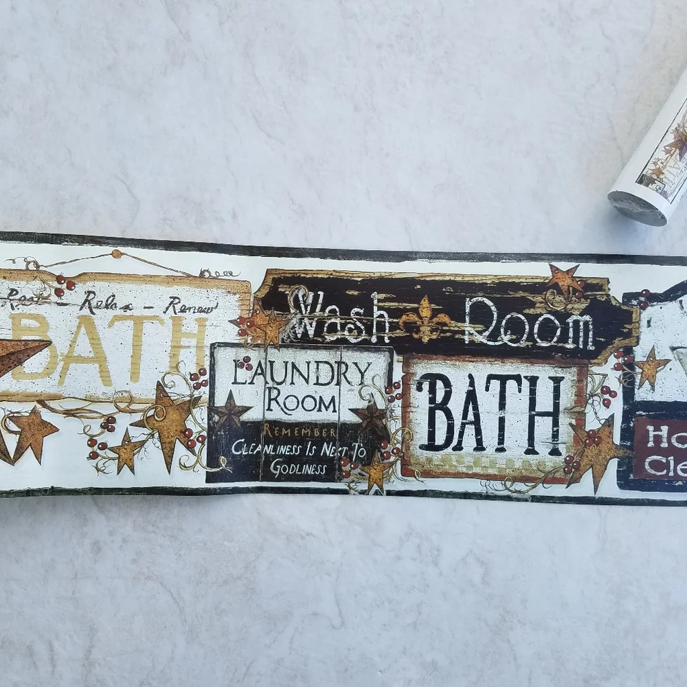 Wallpaper Border Country Bath Laundry